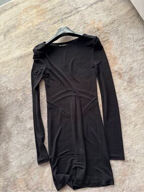 T by Alexander Wang Black Long-Sleeve Bodycon Dress